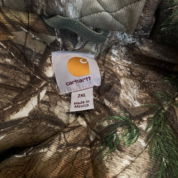 NWT Carhartt Men’s Jacket Quilted RealTree Lining Green 2XL 101074 316 Hunting - Picture 10 of 14